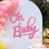 Babenest Flash Pink Felt Oh Baby Sign - Reusable Glitter Letter Banner for Backdrop, Balloon Arch Decor, Party Supplies for Baby Shower Party Birthday Decorations view 1