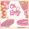 Babenest Flash Pink Felt Oh Baby Sign - Reusable Glitter Letter Banner for Backdrop, Balloon Arch Decor, Party Supplies for Baby Shower Party Birthday Decorations view 4