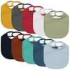 10 Pack Cotton Snap Bibs for Baby Boy Girl, Super Soft Drool Bibs for Teething and Feeding view 1