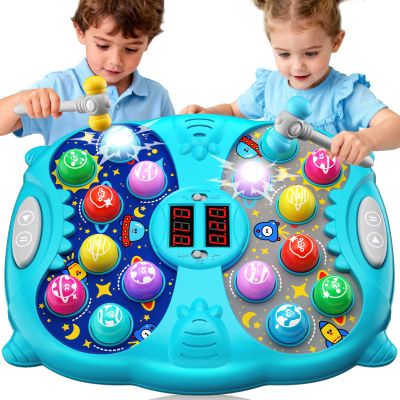 Noltola Whack Mole Game for Kids, Idea Gift for 3-12 Year Old Boys and Girls, Interactive Pounding Toy with 2 Hammers, Lights & Sounds, 3 Game Modes Educational Toy for 3 4 5 6+ Year Old Boys- Blue