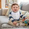 10 Pack Cotton Snap Bibs for Baby Boy Girl, Super Soft Drool Bibs for Teething and Feeding view 3