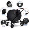 Wagon Stroller for 2 Kids, All-Terrain with Removable UV-Protection Canopy, Adjustable Push/Pull Handle, Snack Tray & Cup Holders, Perfect for Baby and Toddler (Khaki) view 3