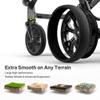Wagon Stroller for 2 Kids, All-Terrain with Removable UV-Protection Canopy, Adjustable Push/Pull Handle, Snack Tray & Cup Holders, Perfect for Baby and Toddler (Khaki) view 4