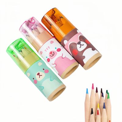 3-Pack Mini Portable Colored Pencils Set  12 Colors Each (36 Total) with Built-In Sharpener, 3.35 Miniature Art Pencils in Portable Tubes- Ideal for School, Classrooms & On-The-Go Creativity