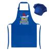 XLSXEXCL Kids Apron and Chef Hat Set, Funny Apron Adjustable Child Aprons Chef in Training Kitchen Aprons for Boys and Girls for Cooking, Baking, Painting, Training (Blue) view 1