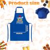XLSXEXCL Kids Apron and Chef Hat Set, Funny Apron Adjustable Child Aprons Chef in Training Kitchen Aprons for Boys and Girls for Cooking, Baking, Painting, Training (Blue) view 2