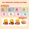 28 Pcs Valentines Day Pull-Back Burger&Fries Cars and Cards, Valentines Day Gifts for Kids, Cute Fidget Toys for Kids Valentines, Valentines Cards for School, Classroom Exchange Party Favors view 2