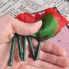 Cauaoa 5-Pack Collapsible Rose Magic Tricks - Instant Flower Appearance Illusion for Close-Up Magic Shows, Street Performances and Party Pranks | Flexible Alloy Petals (Crimson Red) view 2