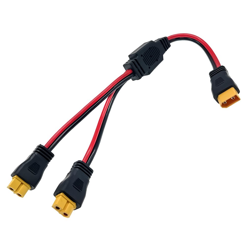 12AWG XT60 Splitter Cable, XT60 1 Male to 2 Female Connector Y Splitter Power Extension Cable for RC Car UAV Quadcopter(0.3M/1FT)
