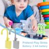 Kitchen Sink Faucet Toy Replacement  Grey Pretend Play Sink Faucet with Running Water, Electric Circulation for Kids Play Kitchen/Dishwasher Toys, Simulated Dishwashing Accessories (Yellow) view 2