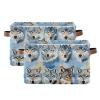 Aesthetic Wolf Blue Sky storage baskets, foldable and waterproof baskets for shelves with sturdy handle Hamper mini mini set of 2 for kids kids towel view 2