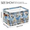 Aesthetic Wolf Blue Sky storage baskets, foldable and waterproof baskets for shelves with sturdy handle Hamper mini mini set of 2 for kids kids towel view 4