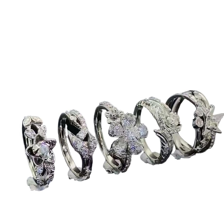 CKHOF Love and Deepspace game Rings, Cosplay Proposal Jewelry for Women, Adjustable Game Rings for Her, Gift for Soulmate(5-pcs) ((Ring set of five))