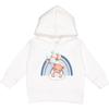 inktastic Cute Bear, Teddy, Bear with Blue Balloons, Boho Rainbow Toddler Hoodie 4T White 46782 view 1