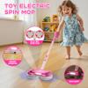 BLAXTEM Kids Electric Spray Spin Mop Toy, Rechargeable Cordless Electric Mop W/ Water Sprayer & LED Headlight for Children Ages 3 4 5 6+ Girls & Boys, Cleaning Toy for Pretend Play (Pink) view 2
