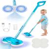 BLAXTEM Kids Electric Spray Spin Mop Toy, Rechargeable Cordless Electric Mop W/ LED Headlight & Water Sprayer for Children Ages 3 4 5 6+ Boys & Girls, Cleaning Toy for Pretend Play (Light Blue) view 1
