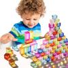 30 Pcs Mixed Acrylic Blocks Set - 10 Long (2.5x2.5x5CM) + 20 Cube (2.5x2.5x2.5CM) Rainbow Gem Blocks, Sensory Stacking Toy for 1 2 3 4 Years Old, Boys Girls Gift with Rich Building Possibilities view 3