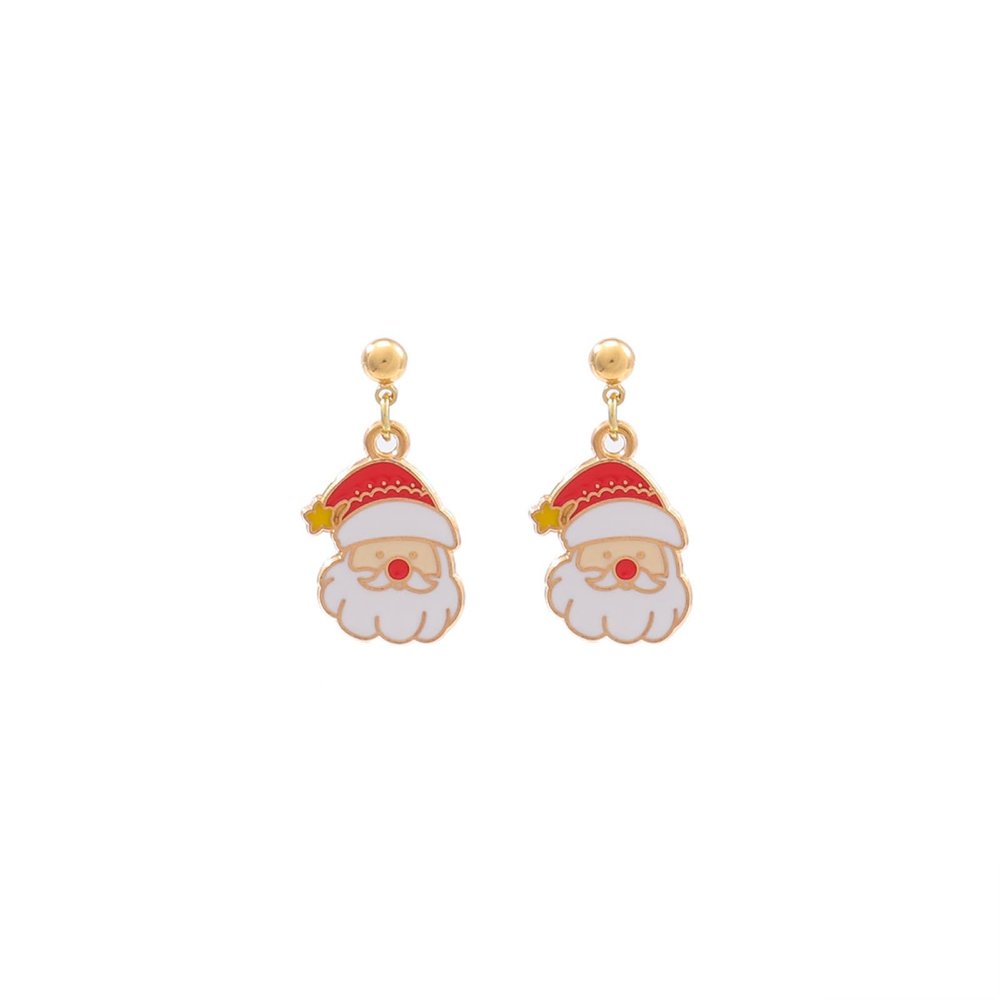 2.7 * 1.3cm Christmas Day Snowman Santa Earrings,white 1,2.7 * 1.3cm