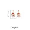 2.7 * 1.3cm Christmas Day Snowman Santa Earrings,white 1,2.7 * 1.3cm view 2