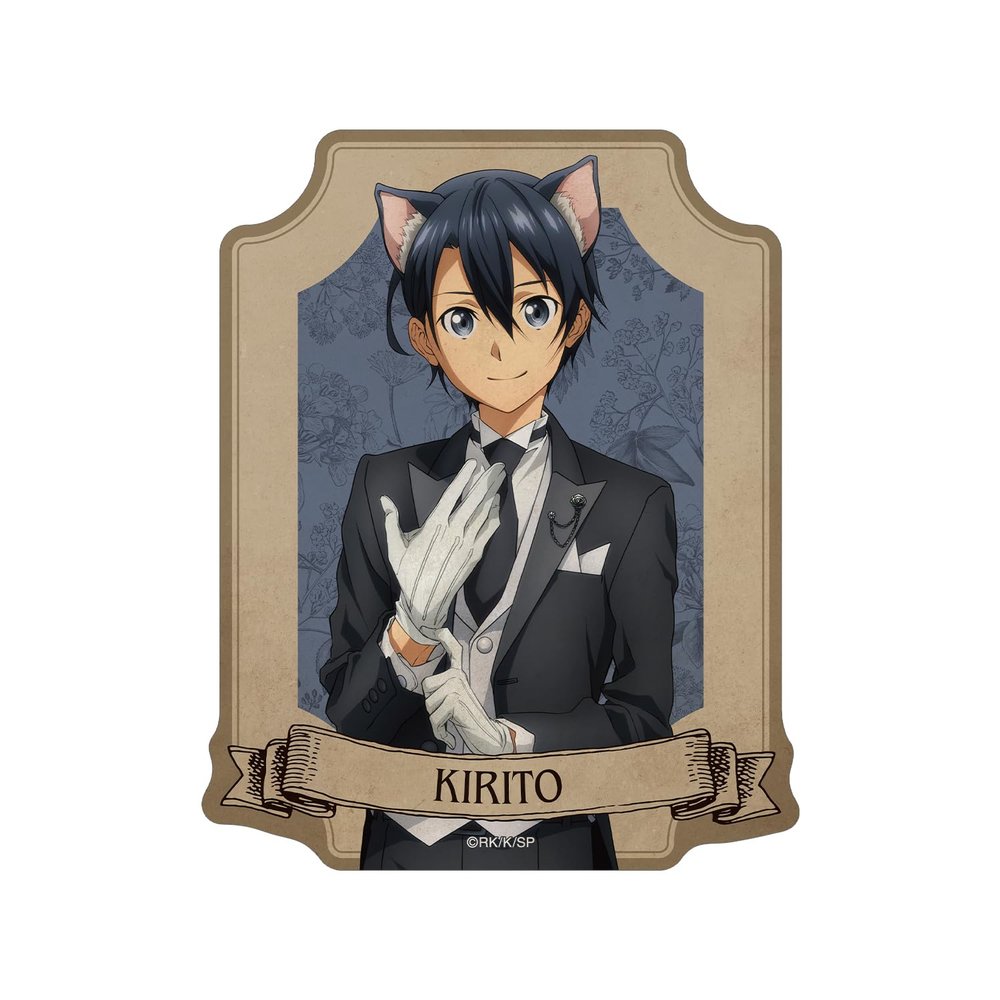 Sword Art Online Drawing Kirito Cat Ear Butler Maid Ver. Die Cut Sticker