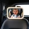 Baby Car Mirror with Remote Control Light, Shatterproof, 360 Adjustable Wide View with Night Vision, Easy Install for Rear Facing Infant Backseat (Voice gradient white) view 1