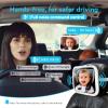 Baby Car Mirror with Remote Control Light, Shatterproof, 360 Adjustable Wide View with Night Vision, Easy Install for Rear Facing Infant Backseat (Voice gradient white) view 3