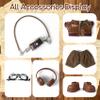6-Piece 17cm Doll Clothes and Accessories, Retro Style Labu-Clothes-bu with Headphones/Glasses/Leather Jacket/Pants/Shoes/Camera view 2