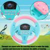 Yoidesu Simulated Driving Controller,Copilot Steering Wheel with Unique Dynamic Music, Children's Educational Sounding Toy Portable Simulated Steering Wheel for Children Kids (Pink Blue) view 3