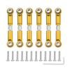 6PCS Metal Linkage Pull Rod Front/Rear Servo Link Tie Rod Compatible with Wltoys A949 A959 A969 A979 K929 1/18 RC Car Upgrade Spare Parts(Golden) view 1