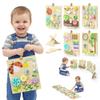 BlueWood Wooden Busy Board for Toddlers, 14-in-1 Montessori Philosophy Educational Toy, Activity Center Made from Basswood, No Drilling, Easy to Carry & Store view 1