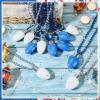 Ferreve 12 Pcs Hanukkah Light up Beads Necklace Bulk LED Hanukkah Lanyard Bulb Necklaces with 3 Light Modes Glow Tossing Beads Accessories for Christmas Chanukah Party Favors Supplies(Blue, White) view 4