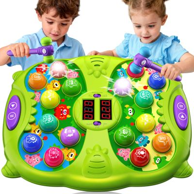 Noltola Whack Mole Game for Kids, Idea Gift for 3-12 Year Old Boys and Girls, Interactive Pounding Toy with 2 Hammers, Lights & Sounds, 3 Game Modes Educational Toy for 3 4 5 6+ Year Old Boys- Green