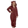 Likthione Girls Fleece Jumpsuits Kids Hooded Rompers Costume Fuzzy Cute Onesie Winter Clothes Warm Playsuit Jumper (2-Wine, 2-3 Years) view 3