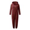 Likthione Girls Fleece Jumpsuits Kids Hooded Rompers Costume Fuzzy Cute Onesie Winter Clothes Warm Playsuit Jumper (2-Wine, 2-3 Years) view 4
