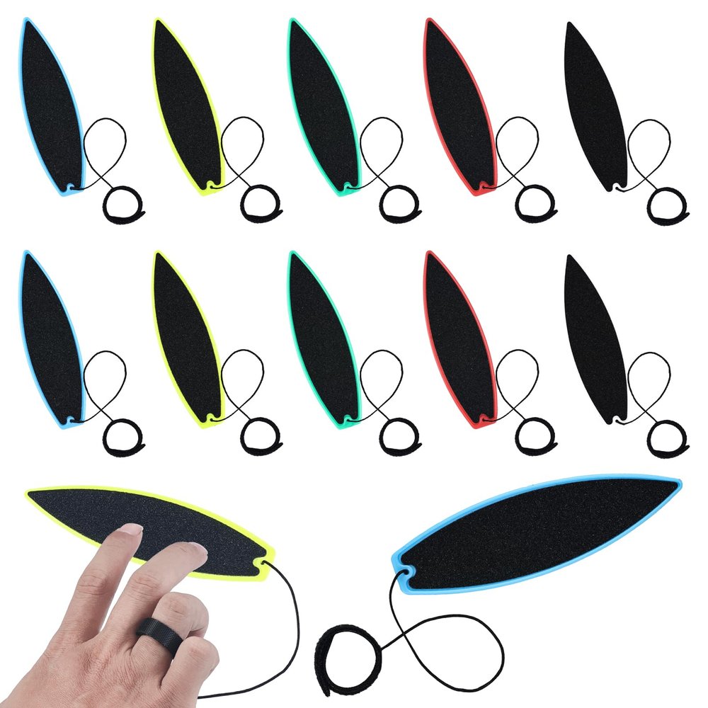 Clofiak 10Pcs Mini Finger Surfboard, Finger Boards, Finger Surf Board Wind Surfing Toys for Car Riding Teens Adult