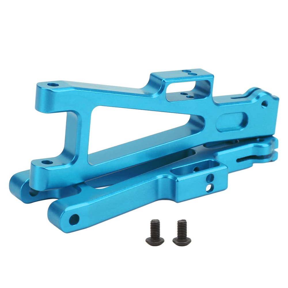 2Pcs RC Suspension Arm Aluminum Alloy, Front and Rear Lower Swing Arm for JLB 110/ Truck, DIY Upgrade Metal RC Lower Suspension Arm with Shock Absorbing, Strength (Blue)