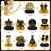 10 Pcs New Years Table Decorations 2026,Black and Gold Happy New Year 2026 Decorations for Table New Year Honeycomb Centerpieces for Party New Years Eve Party Supplies view 2