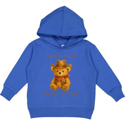 inktastic There's a New Sheriff in Town Teddy Bear Toddler Hoodie 2T Royal 46ef9
