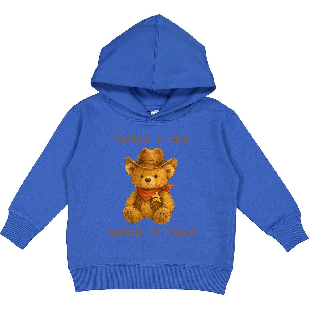 inktastic There's a New Sheriff in Town Teddy Bear Toddler Hoodie 2T Royal 46ef9