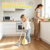 Mini Broom with Dustpan for Kids, Kids Dustpan Set Soft Fur Plastic Small Broom Little Toddler Little Housekeeping Helper Set (Yellow) view 3