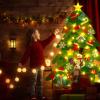 32 Pc Felt Christmas Tree for Toddlers, Felt Christmas Tree - Oversized 3D Felts Xmas Trees with Lights, DIY Holiday Decoration (1 Pcs) view 2