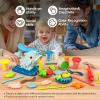 Dough Play Kitchen Creations Toys, Dolphin Noodle Maker Machine, Art Craft Food Modeling ToolsToddler Play Clay Kit, Gift for 3 4 5 6 7 8 Year Old Girls Boys (6 Colors Dough) view 2