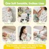 hahaland Baby Newborn Shower Gifts for Boys & Girls with Swaddle Blanket, Rattle Socks and Wristband Set, Plush Rattle, Soft Baby Crinckle Book, Wooden Milestone Card, 0 3 6 12 Months Baby Sensory Toy view 4