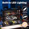 Display Case for Hot Wheels: Toy Car Garage with LED Lights, Freestanding Parking Garage Diorama for 1/64 Diecast Cars, 4-Level Storage Rack with 40 Spots  Cars Not Included view 2