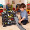 Display Case for Hot Wheels: Toy Car Garage with LED Lights, Freestanding Parking Garage Diorama for 1/64 Diecast Cars, 4-Level Storage Rack with 40 Spots  Cars Not Included view 4
