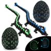 Monjita 3D Printed Dragon Egg Toy with Glow in The Dark, Articulated 3D Printed Animals Fidget, Hatchable Fantasy Easter Egg Gift for Kids & Adults, UV Light Reactive Dragon Figurine (Blue & Green) view 1
