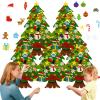 32 Pc Felt Christmas Tree for Toddlers, Felt Christmas Tree - Oversized 3D Felts Xmas Trees with Lights, DIY Holiday Decoration (5 Pcs) view 1