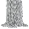 72 PCS Silver Bead Necklaces, Silver Mardi Gras Christmas Beads Necklaces, Patriotic Necklaces, 33 Inch Beaded Necklaces for Mardi Gras Christmas Party, 4th of July and New Year Eve Festive Events view 1