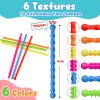 12 Pcs Fidget Toys Sensory Sticks for Kids Adults, Silicone Textured Fidget Stick for Stress Anxiety Autistic ADHD, Imagination Sticks for Kids Classroom, Quiet Fidgets for Calm Down Travel view 2