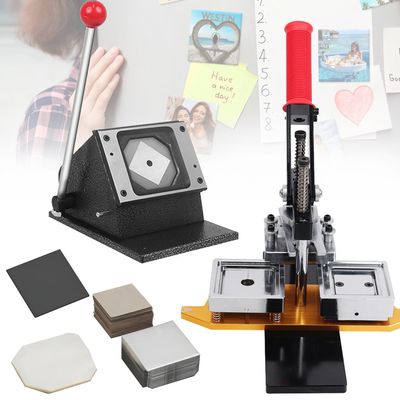 DowPie DIY Fridge Magnet Maker Kit, 2 X 2 Inch, with 1 Press Machine +1 Paper Cutter +100 Sets Consumables,Perfect for Birthdays Holidays Or Thoughtful Surprises 3.2 * 2.1inCardboard